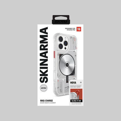 Apple iPhone 16 Pro Kılıf M-safe Şarj Özellikli Disk Desenli Airbag Tasarımlı Skinarma Nova Kapak