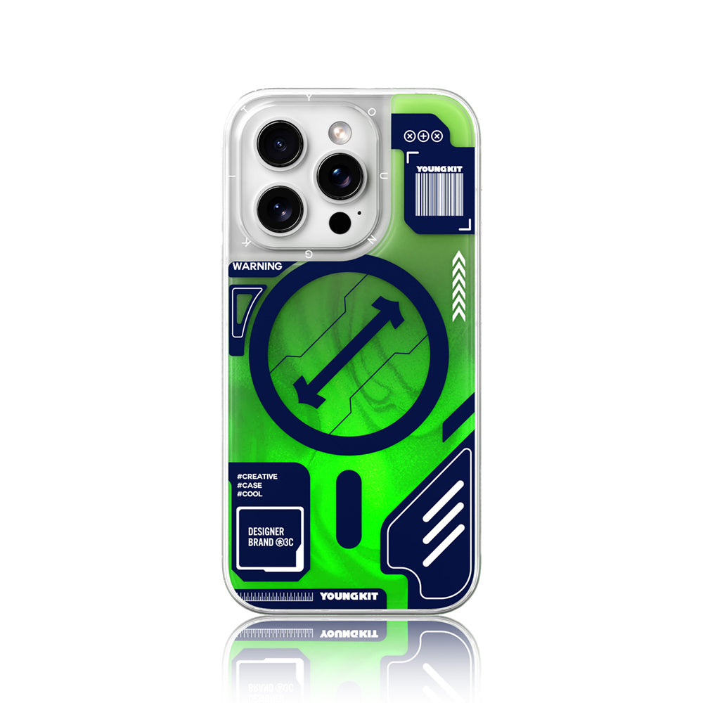 Apple iPhone 16 Pro Kılıf M-safe Şarj Özellikli Parlak Kumlu Sıvılı Tasarımlı Galaxy Fantasy Serisi Kapak