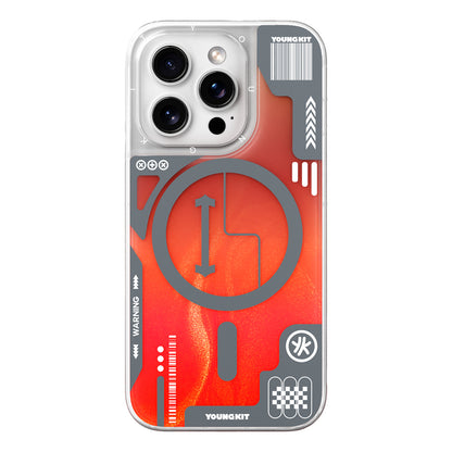 Apple iPhone 16 Pro Kılıf M-safe Şarj Özellikli Parlak Kumlu Sıvılı Tasarımlı Galaxy Fantasy Serisi Kapak