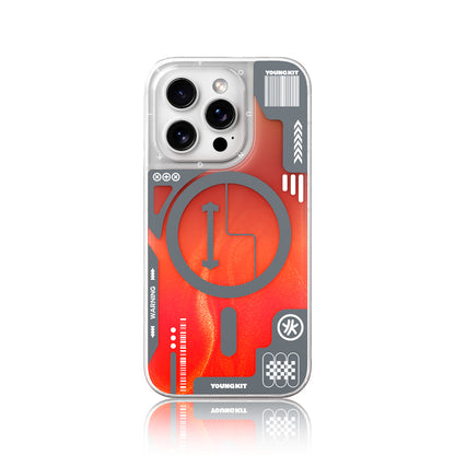 Apple iPhone 16 Pro Kılıf M-safe Şarj Özellikli Parlak Kumlu Sıvılı Tasarımlı Galaxy Fantasy Serisi Kapak