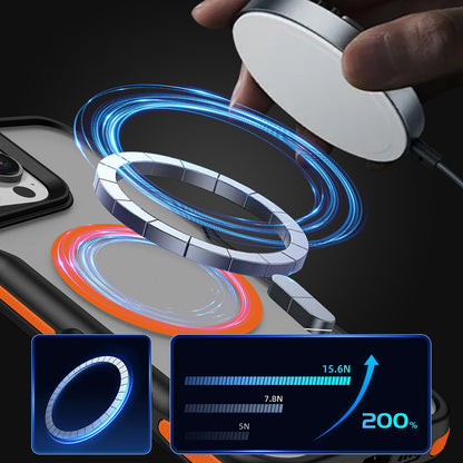 Apple iPhone 16 Pro Kılıf M-safe Şarj Özellikli Renkli Kenar Airbag Şeritli Zore Lamer Kapak