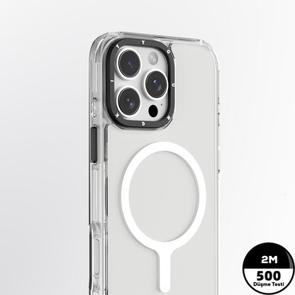 Apple iPhone 16 Pro Kılıf M-safe Şarj Özellikli YoungKit Crystal Color Serisi Kapak