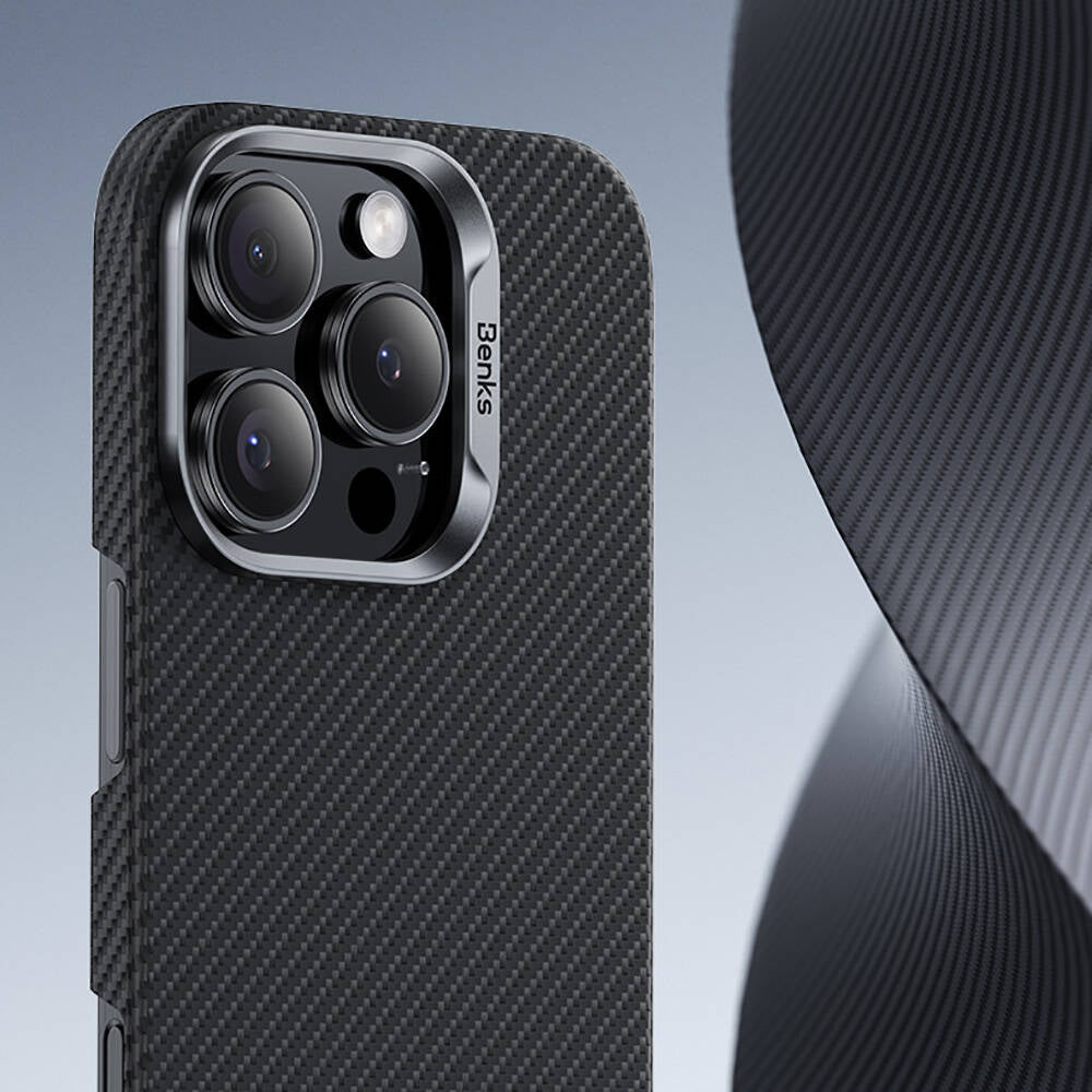 Apple iPhone 16 Pro Max Kılıf Benks M-safe Şarj Özellikli Magnetik ArmorAir 600D Kevlar Fiber Kapak