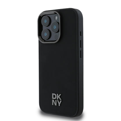 Apple iPhone 16 Pro Max Kılıf DKNY Orjinal Lisanslı M-safe Şarj Özellikli Metal Logolu PU Deri Plain Kapak