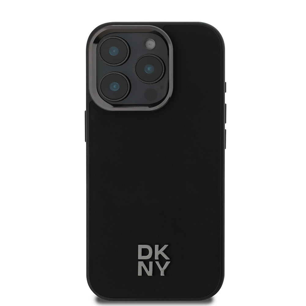 Apple iPhone 16 Pro Max Kılıf DKNY Orjinal Lisanslı M-safe Şarj Özellikli Metal Logolu PU Deri Plain Kapak
