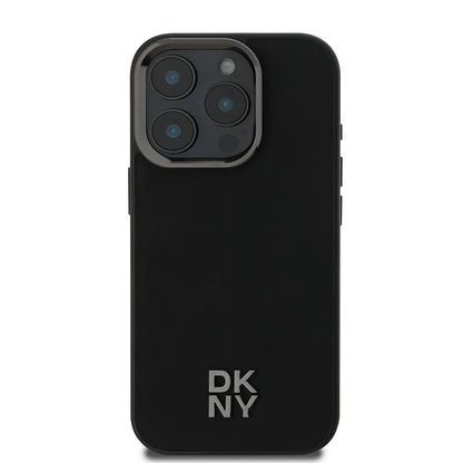 Apple iPhone 16 Pro Max Kılıf DKNY Orjinal Lisanslı M-safe Şarj Özellikli Metal Logolu PU Deri Plain Kapak