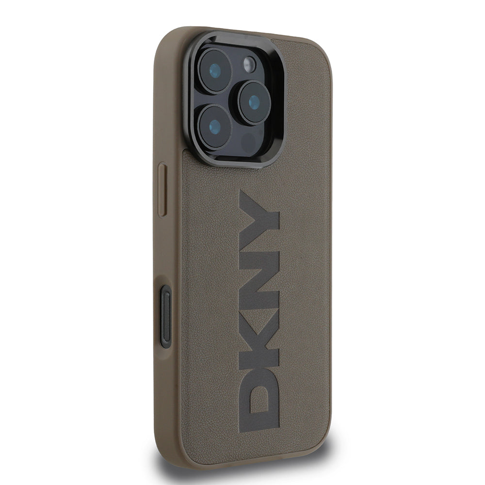 Apple iPhone 16 Pro Max Kılıf DKNY Orjinal Lisanslı M-safe Şarj Özellikli PU Deri Plain Kapak