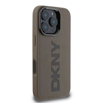 Apple iPhone 16 Pro Max Kılıf DKNY Orjinal Lisanslı M-safe Şarj Özellikli PU Deri Plain Kapak