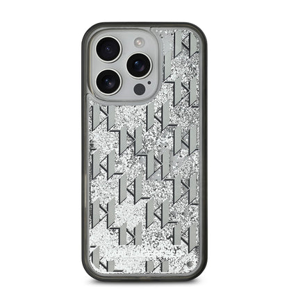 Apple iPhone 16 Pro Max Kılıf Karl Lagerfeld Orjinal Lisanslı Simli KL Yazılı Monogram Gradient Kapak