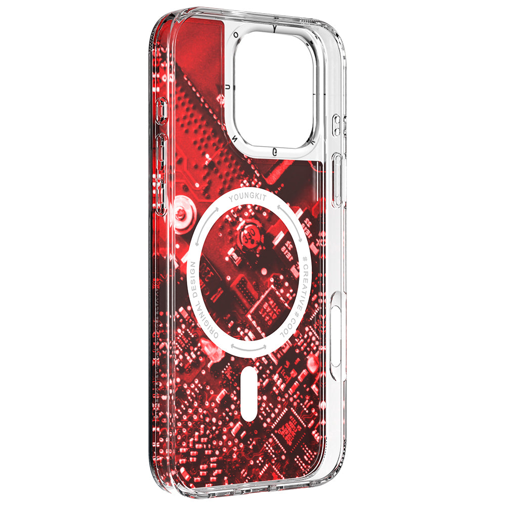 Apple iPhone 16 Pro Max Kılıf M-safe Şarj Özellikli Airbagli Çift Katmanlı Youngkit Future Streamer Serisi Kapak