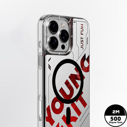 Apple iPhone 16 Pro Max Kılıf M-safe Şarj Özellikli Airbagli Çift Katmanlı Youngkit Future Streamer Serisi Kapak