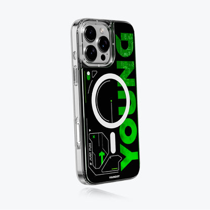 Apple iPhone 16 Pro Max Kılıf M-safe Şarj Özellikli Airbagli Çift Katmanlı Youngkit Future Streamer Serisi Kapak