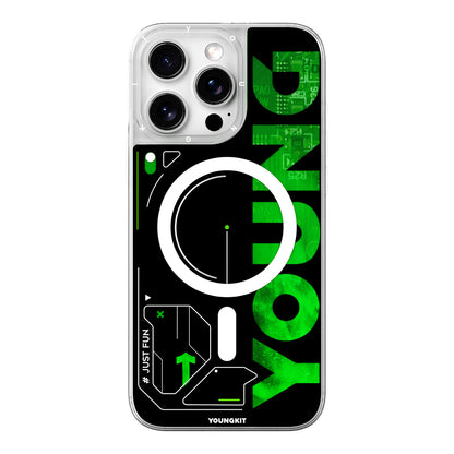 Apple iPhone 16 Pro Max Kılıf M-safe Şarj Özellikli Airbagli Çift Katmanlı Youngkit Future Streamer Serisi Kapak