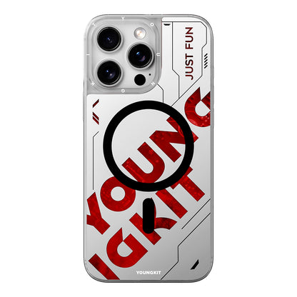 Apple iPhone 16 Pro Max Kılıf M-safe Şarj Özellikli Airbagli Çift Katmanlı Youngkit Future Streamer Serisi Kapak