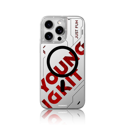 Apple iPhone 16 Pro Max Kılıf M-safe Şarj Özellikli Airbagli Çift Katmanlı Youngkit Future Streamer Serisi Kapak