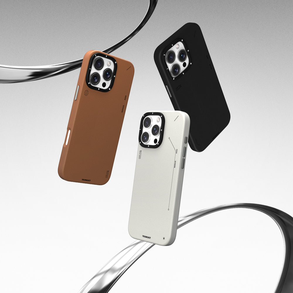 Apple iPhone 16 Pro Max Kılıf M-safe Şarj Özellikli Basit Mat Deri Desenli Youngkit Tech Fashion Serisi Kapak