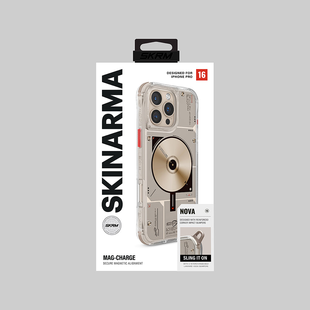 Apple iPhone 16 Pro Max Kılıf M-safe Şarj Özellikli Disk Desenli Airbag Tasarımlı Skinarma Nova Kapak