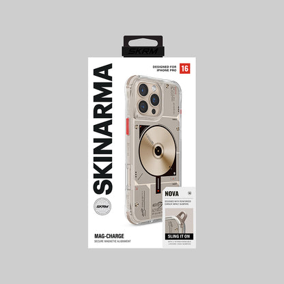 Apple iPhone 16 Pro Max Kılıf M-safe Şarj Özellikli Disk Desenli Airbag Tasarımlı Skinarma Nova Kapak