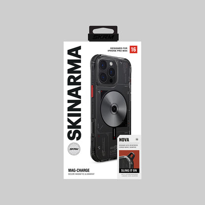 Apple iPhone 16 Pro Max Kılıf M-safe Şarj Özellikli Disk Desenli Airbag Tasarımlı Skinarma Nova Kapak