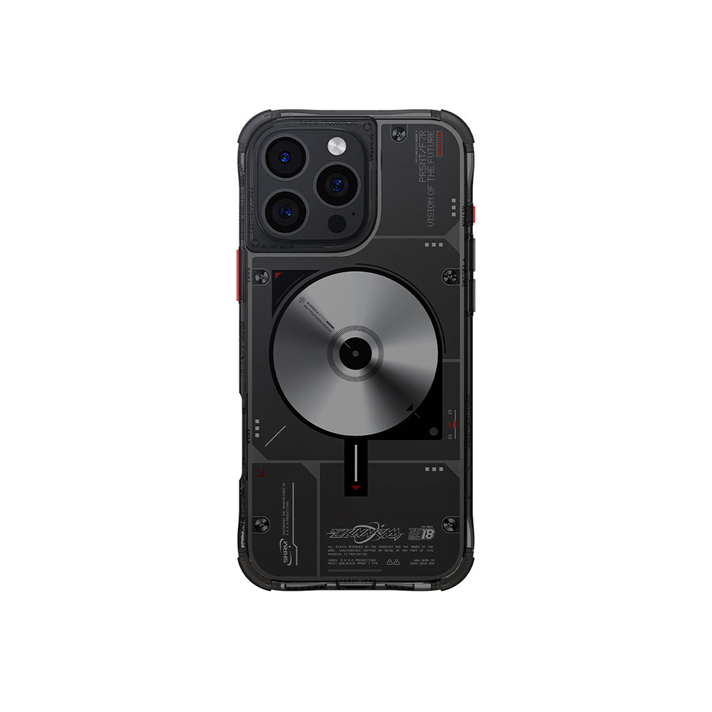 Apple iPhone 16 Pro Max Kılıf M-safe Şarj Özellikli Disk Desenli Airbag Tasarımlı Skinarma Nova Kapak