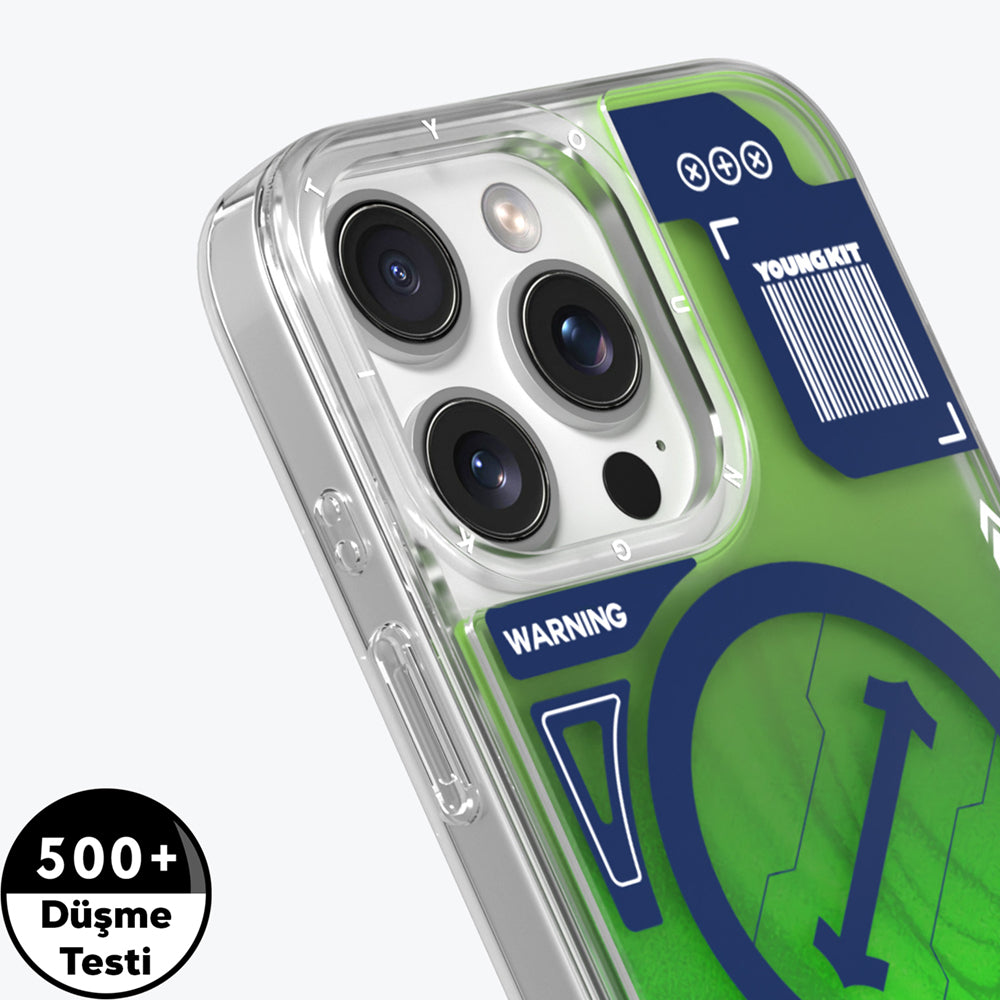 Apple iPhone 16 Pro Max Kılıf M-safe Şarj Özellikli Parlak Kumlu Sıvılı Tasarımlı Galaxy Fantasy Serisi Kapak