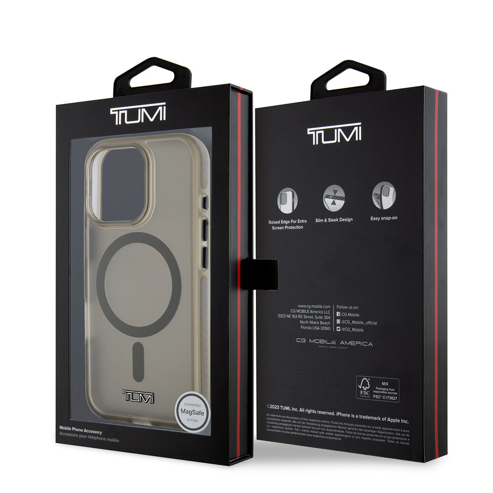 Apple iPhone 16 Pro Max Kılıf TUMI Orjinal Lisanslı M-safe Şarj Özellikli Airbagli Buzlu Transparan Kapak