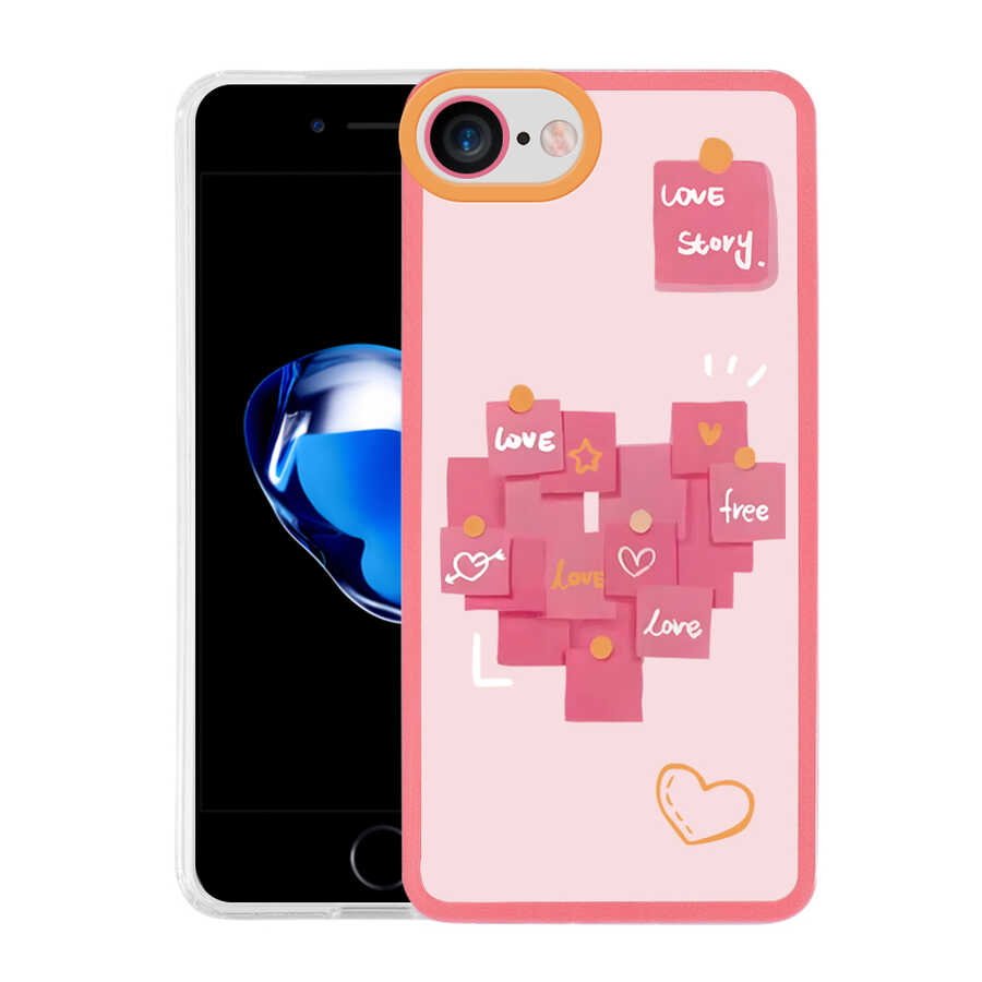 Apple iPhone 7 Kılıf Zore M-Fit Desenli Kapak