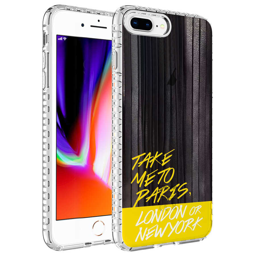 Apple iPhone 7 Plus Kılıf Airbag Kenarlı Renkli Desenli Silikon Zore Elegans Kapak