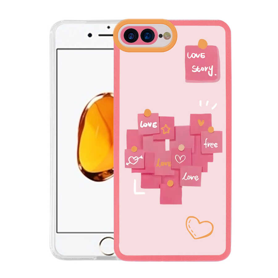 Apple iPhone 8 Plus Kılıf Zore M-Fit Desenli Kapak