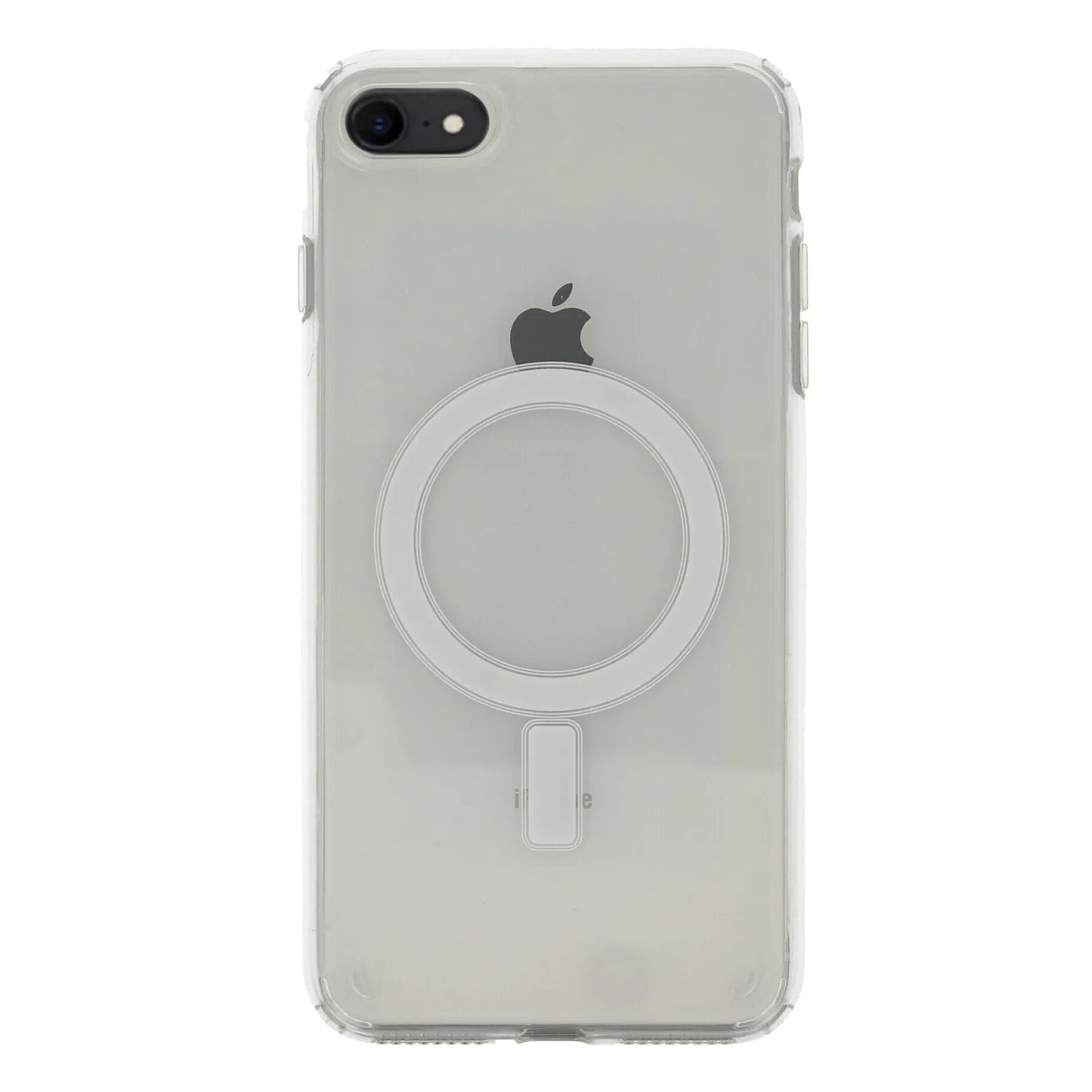 Apple iPhone SE 2020 Kılıf M-safe Şarj Özellikli Şeffaf Sert PC Zore Embos Kapak