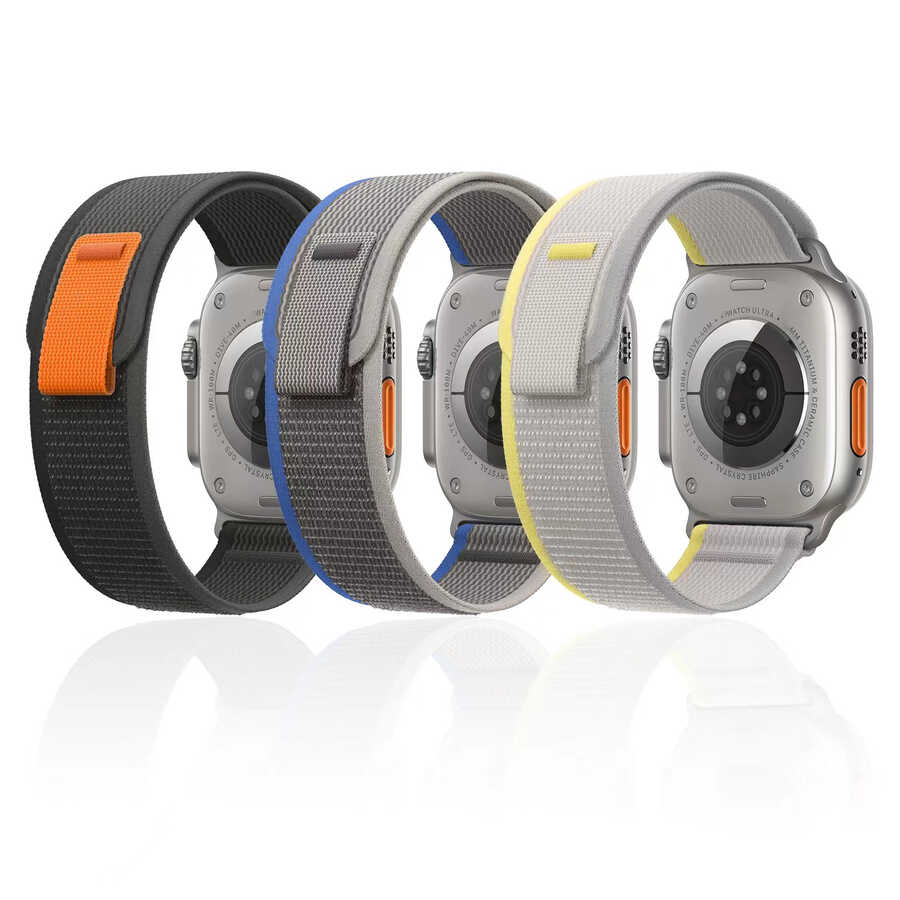 Apple Watch 7 41mm Wiwu Trail Loop Naylon Örgü İşlemeli Hasır Kordon Strap Kayış