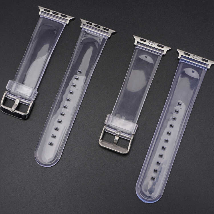 ​​​Apple Watch Ultra 49mm Kordon KRD-13 Şeffaf Silikon Strap Kayış