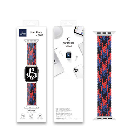 Apple Watch Ultra 49mm Kordon Wiwu Braided Solo Loop Contrast Color Medium Strap Kayış