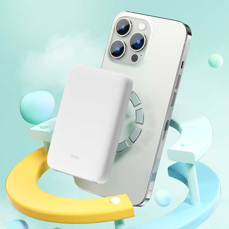 Benks MP06 15W M-safe Magnetik Slim Powerbank 10000 Mah iPhone 12-13-14 Serisi