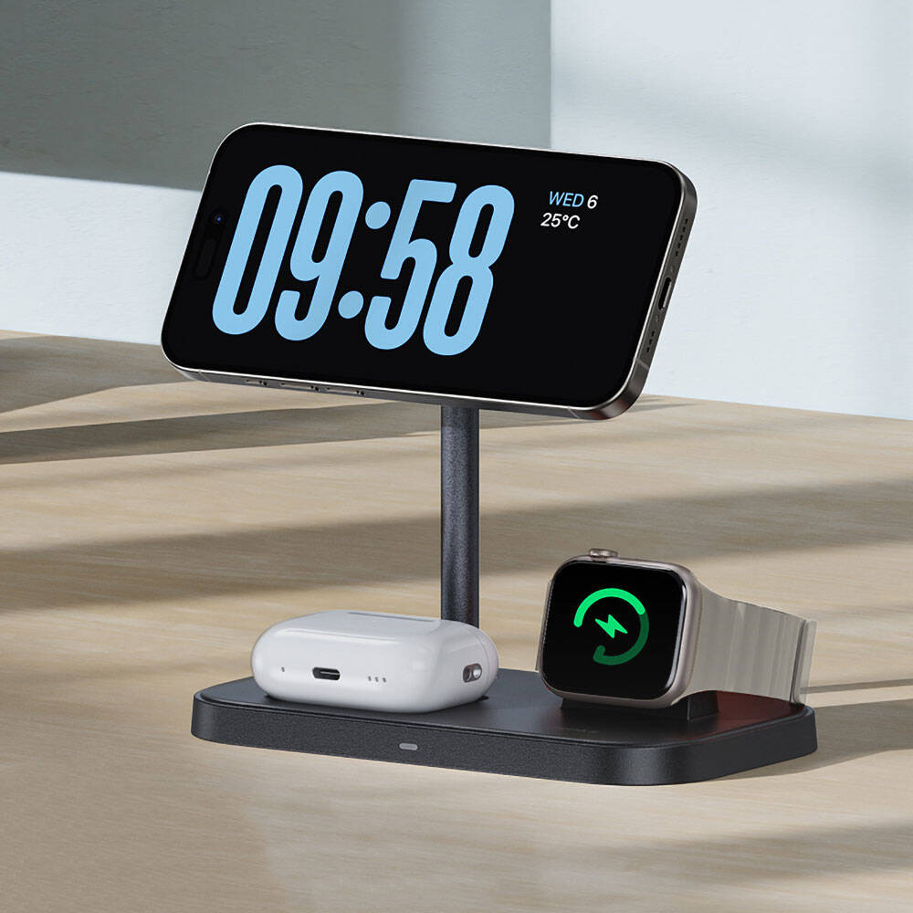 Benks W16 3in1 Telefon&Akıllı Saat&Kulaklık Kablosuz Şarj Standı