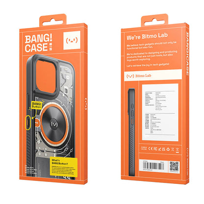 iPhone 15 Pro Kılıf Özelleştirilebilir 3 Fonksiyonlu Bluetooth Bağlantılı Bitmo Lab Bangcase Akıllı M-safe Kapak