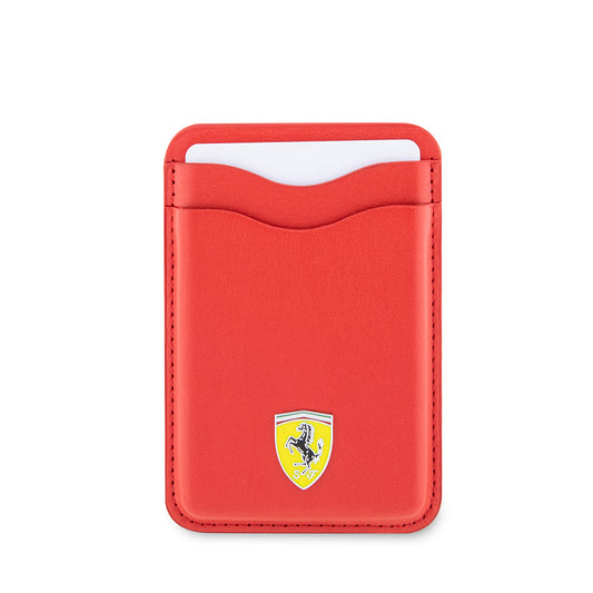 Ferrari Orjinal Lisanslı Magnetik Metal Logolu PU Deri Kartlık