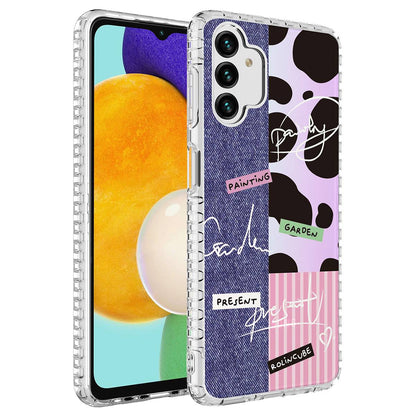 Galaxy A04S Kılıf Airbag Kenarlı Renkli Desenli Silikon Zore Elegans Kapak