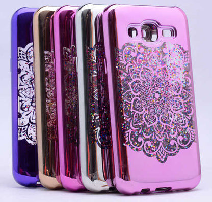 Galaxy J7 2016 Kılıf Zore Lazer Çiçekli Sıvılı Silikon