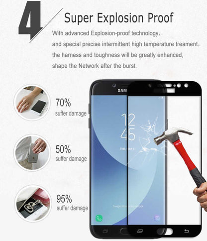 Galaxy J730 Pro Zore Ekranı Tam Kaplayan Düz Cam Koruyucu