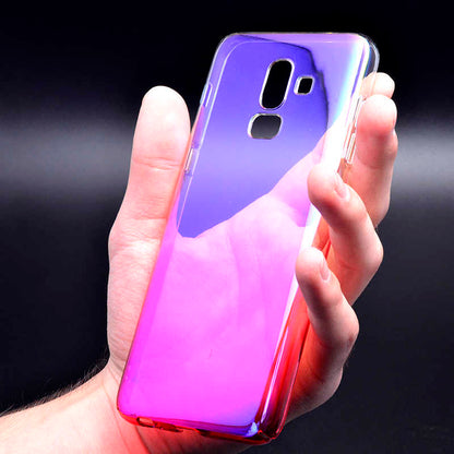 Galaxy J8 Kılıf Zore Renkli Transparan Kapak