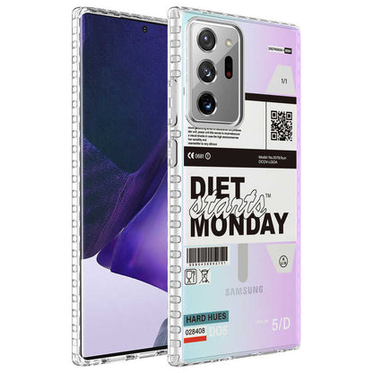 Galaxy Note 20 Ultra Kılıf Airbag Kenarlı Renkli Desenli Silikon Zore Elegans Kapak