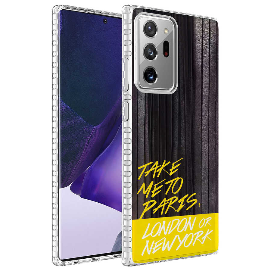 Galaxy Note 20 Ultra Kılıf Airbag Kenarlı Renkli Desenli Silikon Zore Elegans Kapak