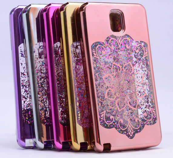 Galaxy Note 3 Kılıf Zore Lazer Çiçekli Sıvılı Silikon