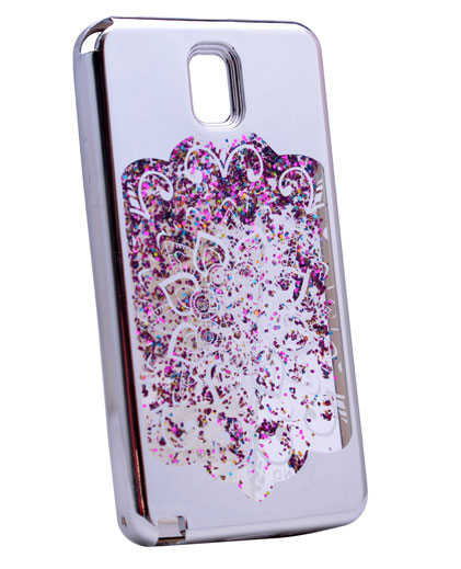 Galaxy Note 3 Kılıf Zore Lazer Çiçekli Sıvılı Silikon