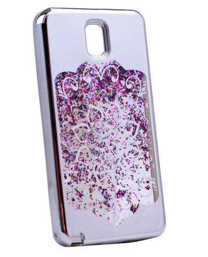 Galaxy Note 4 Kılıf Zore Lazer Çiçekli Sıvılı Silikon