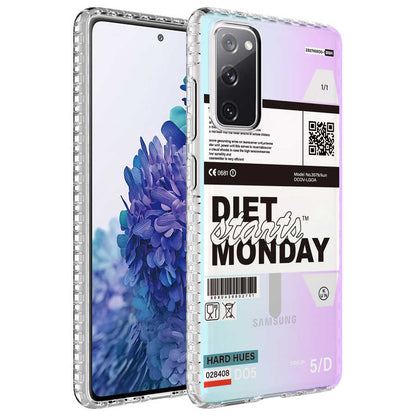 Galaxy S20 FE Kılıf Airbag Kenarlı Renkli Desenli Silikon Zore Elegans Kapak