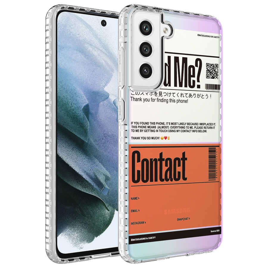 Galaxy S21 FE Kılıf Airbag Kenarlı Renkli Desenli Silikon Zore Elegans Kapak