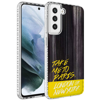 Galaxy S21 FE Kılıf Airbag Kenarlı Renkli Desenli Silikon Zore Elegans Kapak