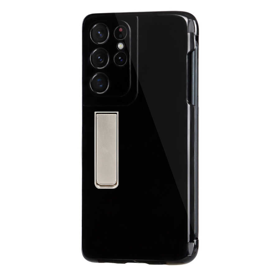 Galaxy S21 Ultra Kılıf Zore Kalem Bölmeli Standlı Süper Silikon Kapak
